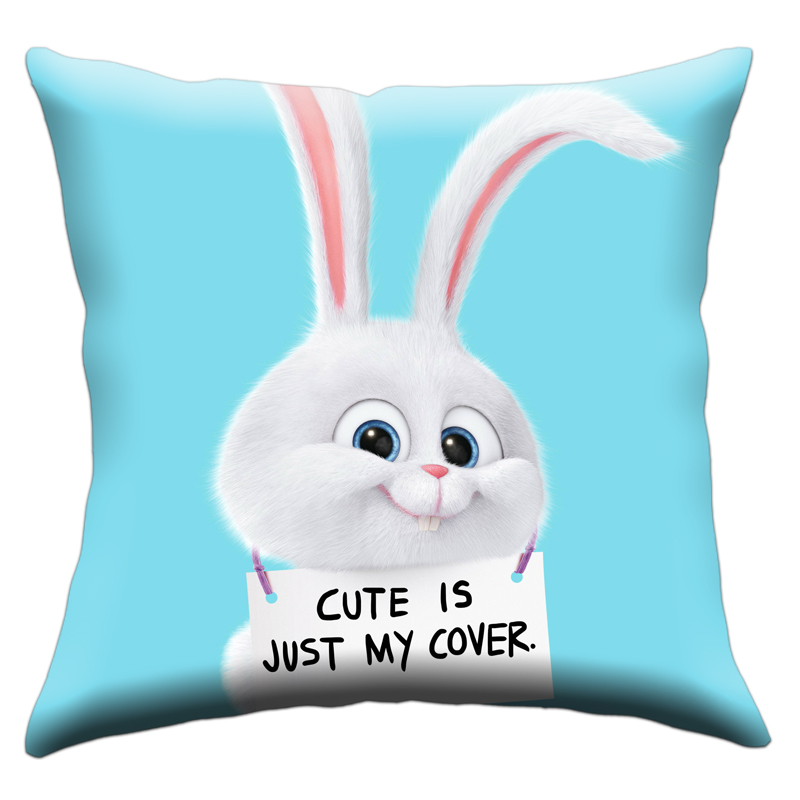 爱宠大机密兔子兔子抱枕双面小白毛绒公仔可爱卡通靠枕垫生日礼物2240