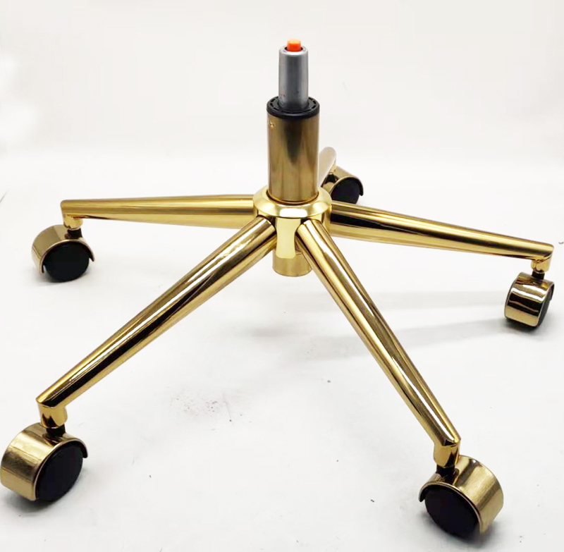 定制转椅配件五星脚架托盘支架气杆气压棒升降杆底座镀金色气杆加五星