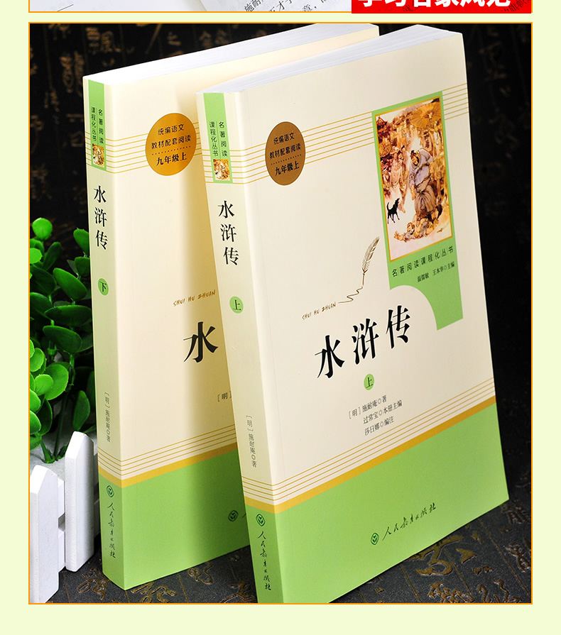 《人教版水浒传原著正版上下两册人民教育出版社九年级上册必读课外