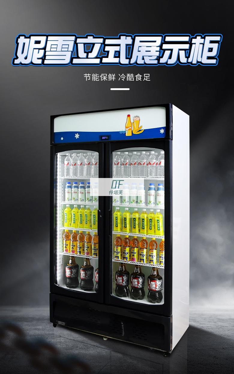 妮雪商用冰柜妮雪立式风冷双门展示柜保鲜柜商用大容积冰柜保鲜柜蔬菜