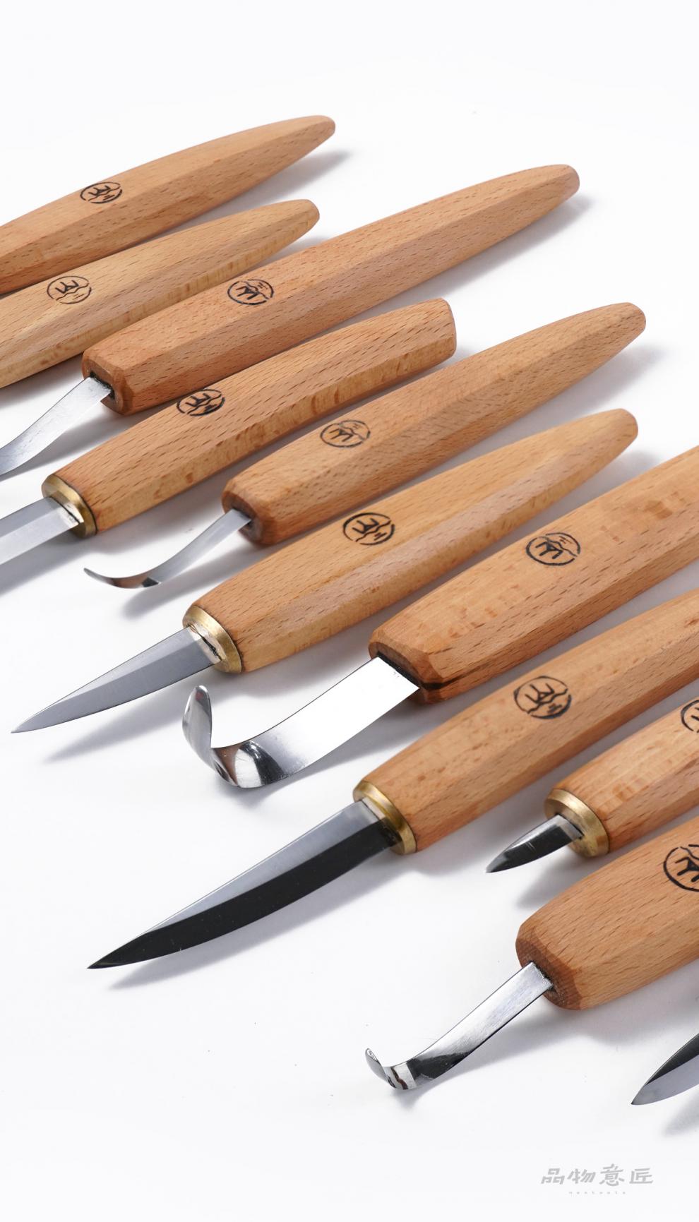 詹小山雕刻刀具挖勺刀横手手工木雕木工bushcraft碳钢工具diy木作修型