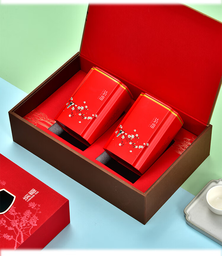 墨申古树红茶包装盒正山小种礼盒祁门红茶空盒铁观音四合一礼盒定制