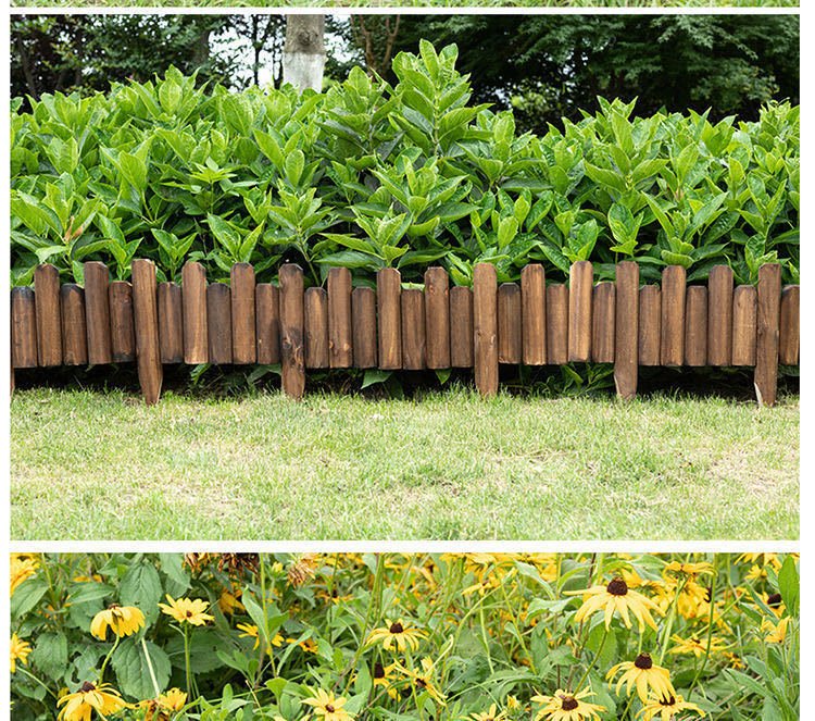碳化防腐木栅栏花园装饰围栏户外庭院花圃篱笆花坛实木制护栏室外插地