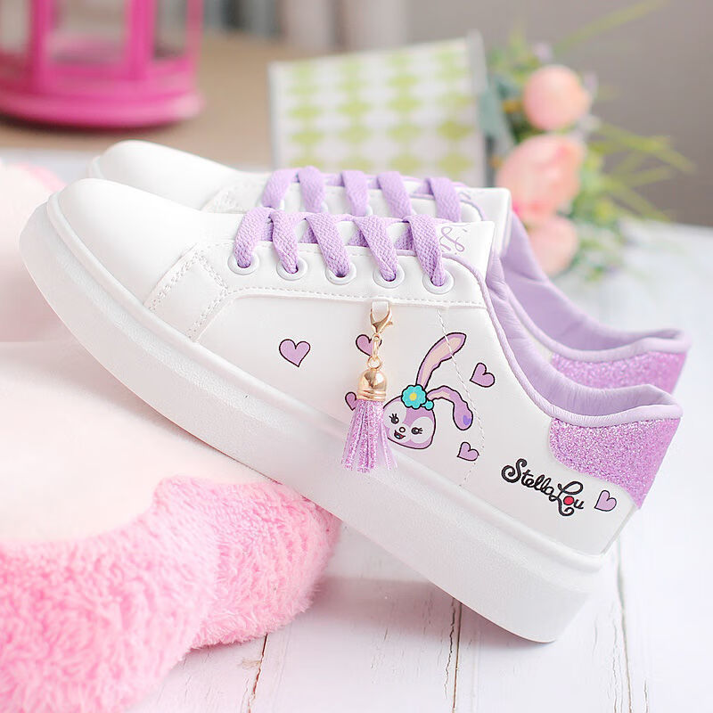 儿童平板鞋女小学生小白鞋女生女孩春秋款透气单鞋运动鞋女童初中生