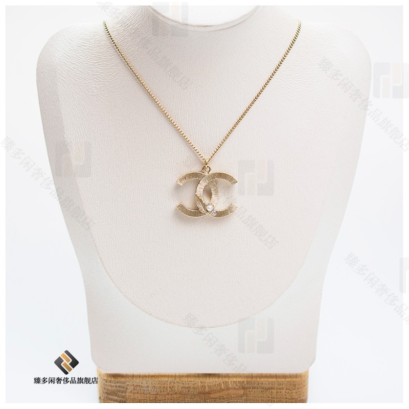 chanel香奈儿项链女经典双c镶嵌幸运树叶镶嵌仿珍珠镶钻时尚吊坠女士