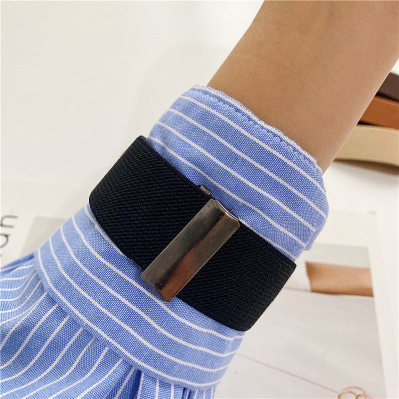 袖箍复古女可调节袖口子固定衬衫外套防滑弹力松紧袖环扣环臂带潮黑色