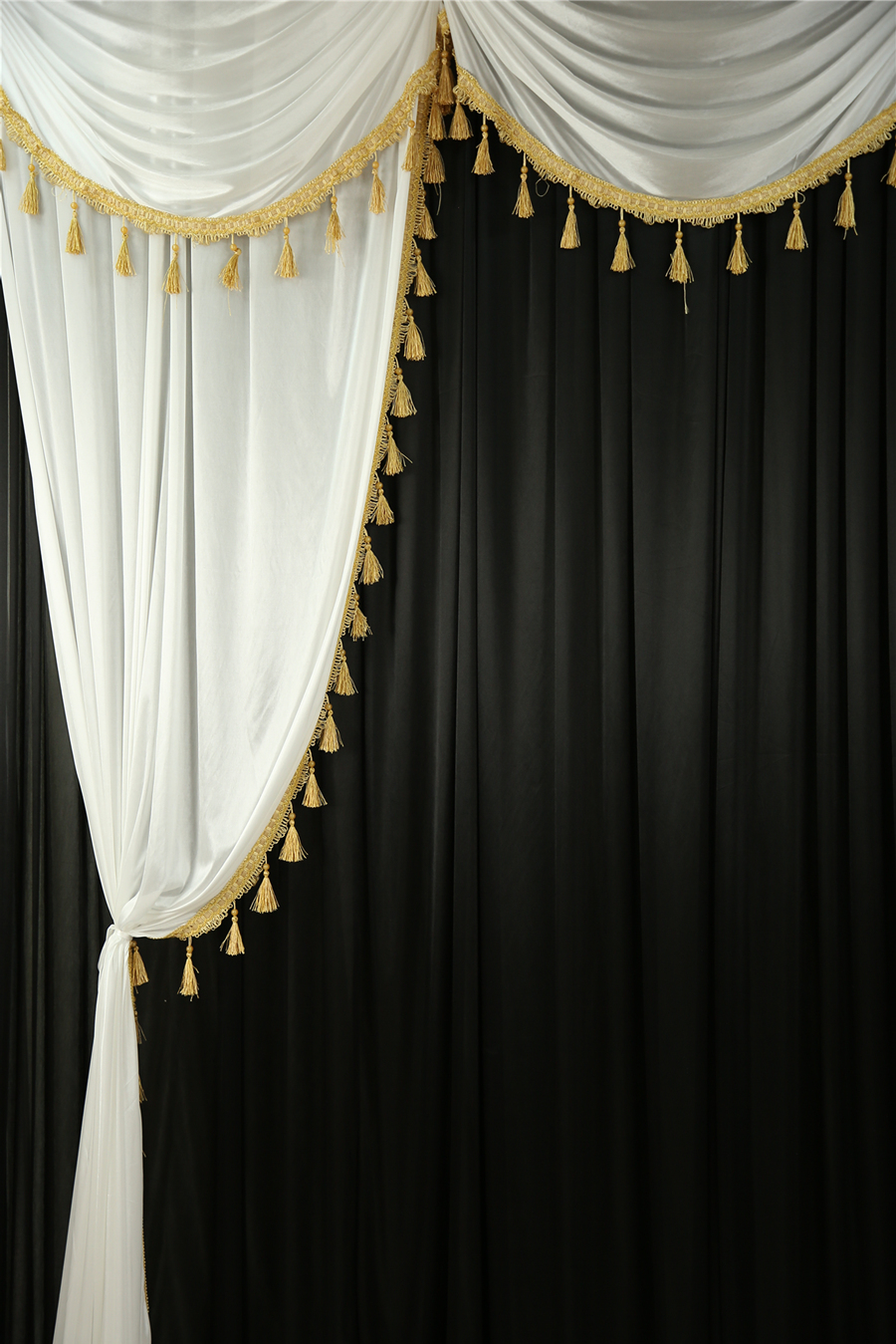 灵堂背景布白事灵堂背景布丧事幕布黑白葬礼灵棚布幔装饰殡礼孝堂布置