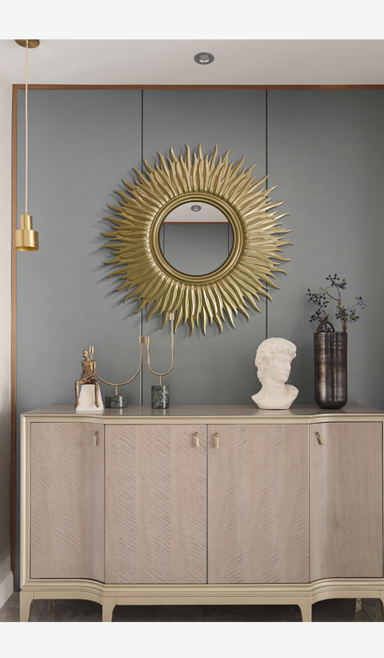 餐厅挂镜美式装饰镜壁挂镜背景墙餐厅镜不规则镜玄关装饰镜墙面镜子可