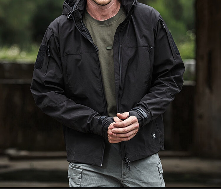 执政官冲锋衣户外军迷战术软壳冲锋衣男秋冬防水透气外套登山夹克灰色