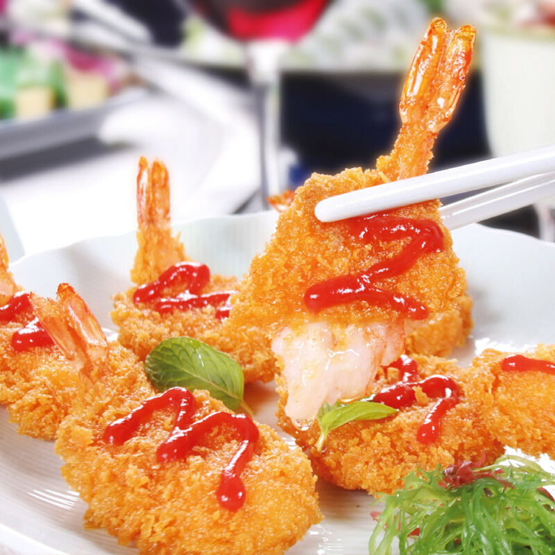 黄金蝴蝶虾一盒约58-60枚海鲜油炸裹粉虾面包虾炸虾商用 昌盛隆