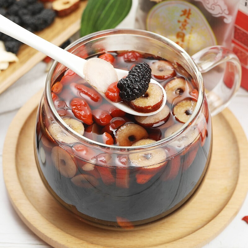 北京同仁堂人参五宝茶男人茶九宝茶男桑葚干人参黄精杜仲雄花八宝茶