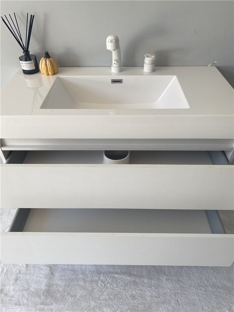 甘源卫浴北欧日式浴室柜简约高端微晶石一体盆洗手盆卫生间洗脸盆kvk