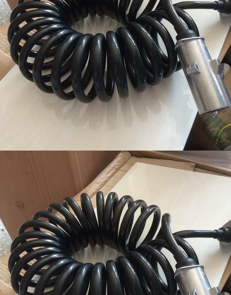 超大圈货车挂车线半挂车连接线7芯螺旋线总成挂车七孔电线七芯线 如图