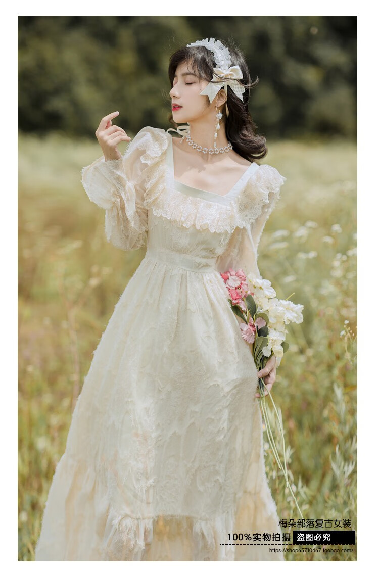 欧式宫廷礼服 在逃公主裙长裙仙欧式宫廷洋装法式连衣裙子仙女森系小