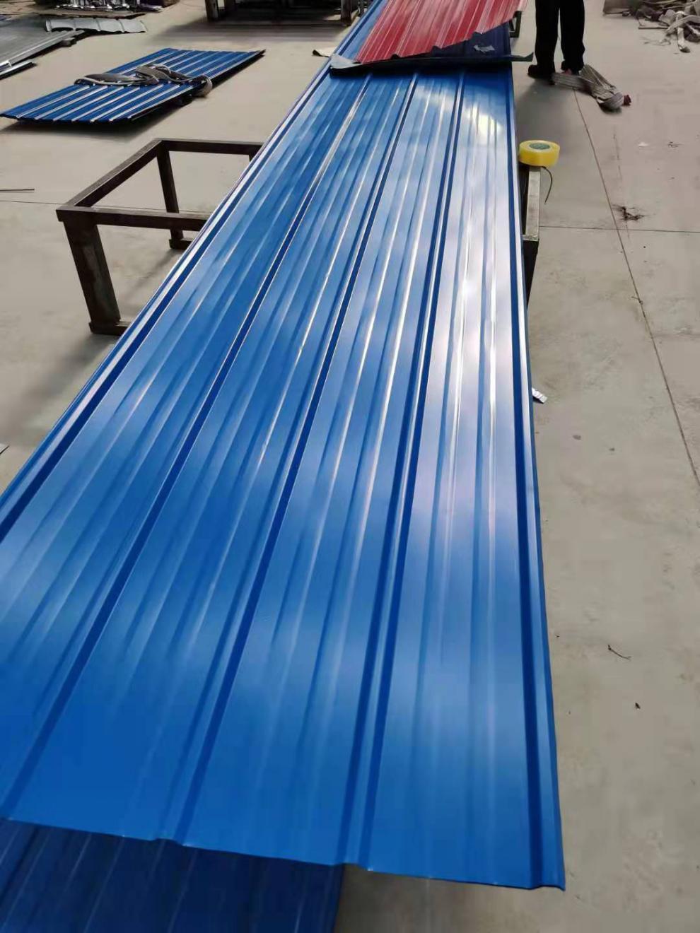 彩钢板铁皮900防水围栏围挡彩钢瓦屋顶防雨棚瓦楞加厚雨棚瓦定制 省之