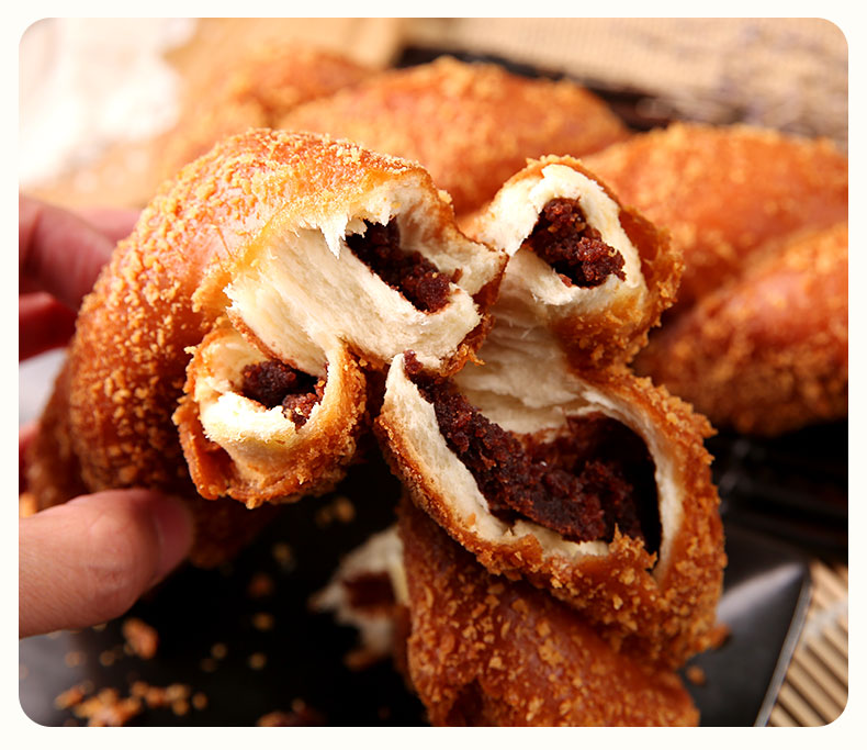 京选参团东北特产美食大麻花软红豆沙馅夹心手撕面包老式零食爆浆榴莲