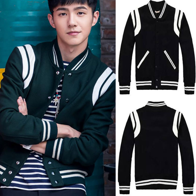 棒球服男冬季ins韩版宽松夹克男秋冬季权志龙同款毛呢子棒球服外套女