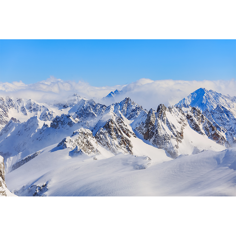 3d立体墙贴壁画自粘风景墙壁贴纸贴画冬天季雪山客厅卧室墙面装饰沙发