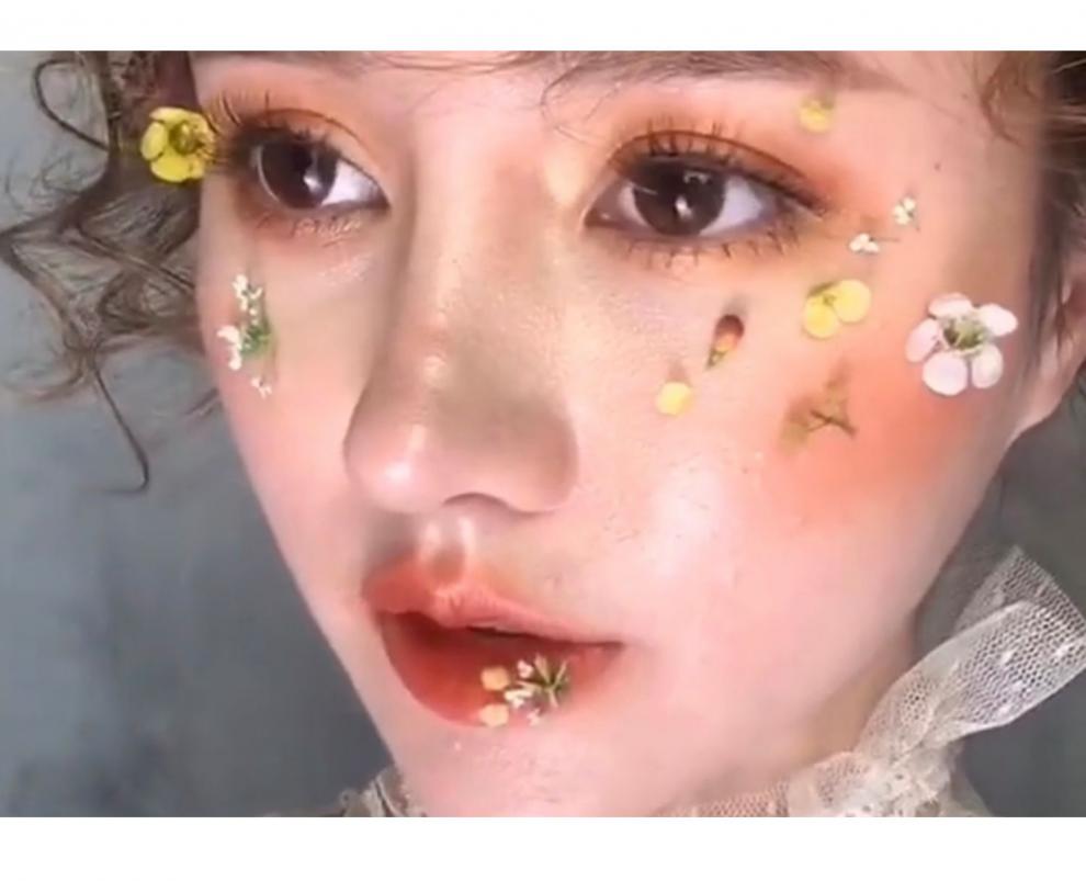 干花贴 脸部贴花化妆干花贴脸饰品花瓣妆容拍照影楼写真仙女妆 梨花香