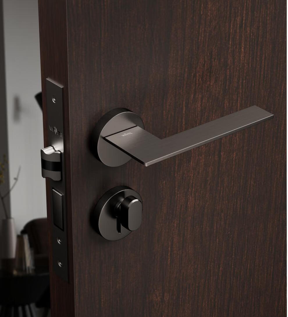 电磁锁磁吸锁威思特磁吸门锁室内黑色卧室门锁静音磁力分体锁家用简约