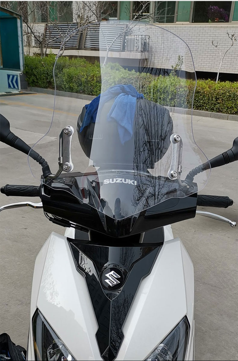 适用铃木uy125风挡改装配件踏板 摩托车前挡风玻璃挡风板改装配件 d