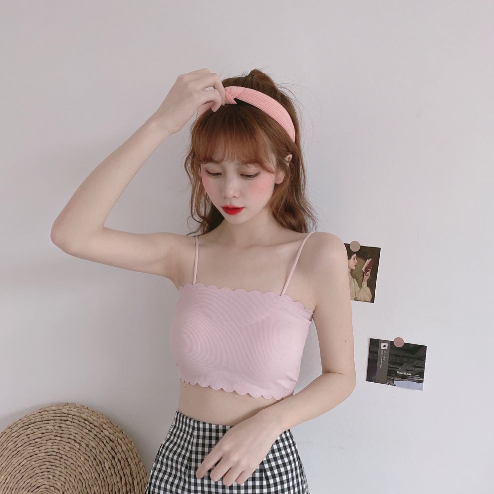 内衣女学生大学少女文胸高中生夏季韩版学生小胸聚拢无钢圈防走光抹胸