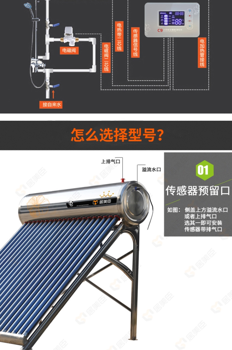 清华同方太阳能热水器太阳能热水器水位控制器显示屏适配力诺瑞特华扬