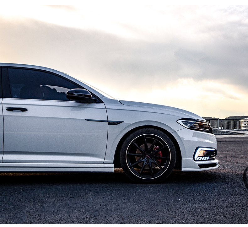 适用于2021大众新朗逸plus前唇侧裙后唇小包围改装中网后扰流前铲