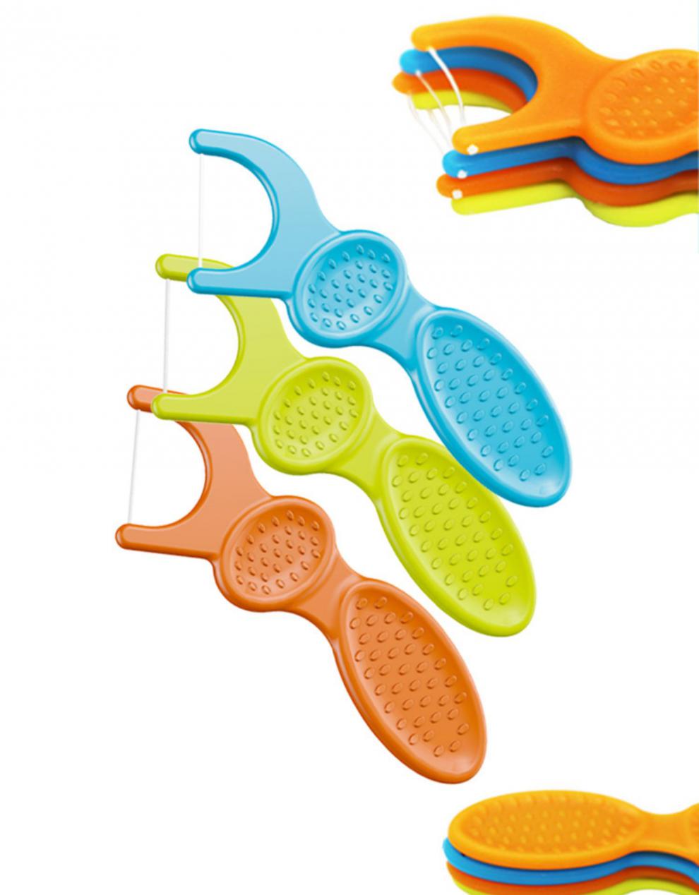 儿童牙线plackers宝宝剔牙线儿童专用超细婴儿牙线棒极细含氟牙签线