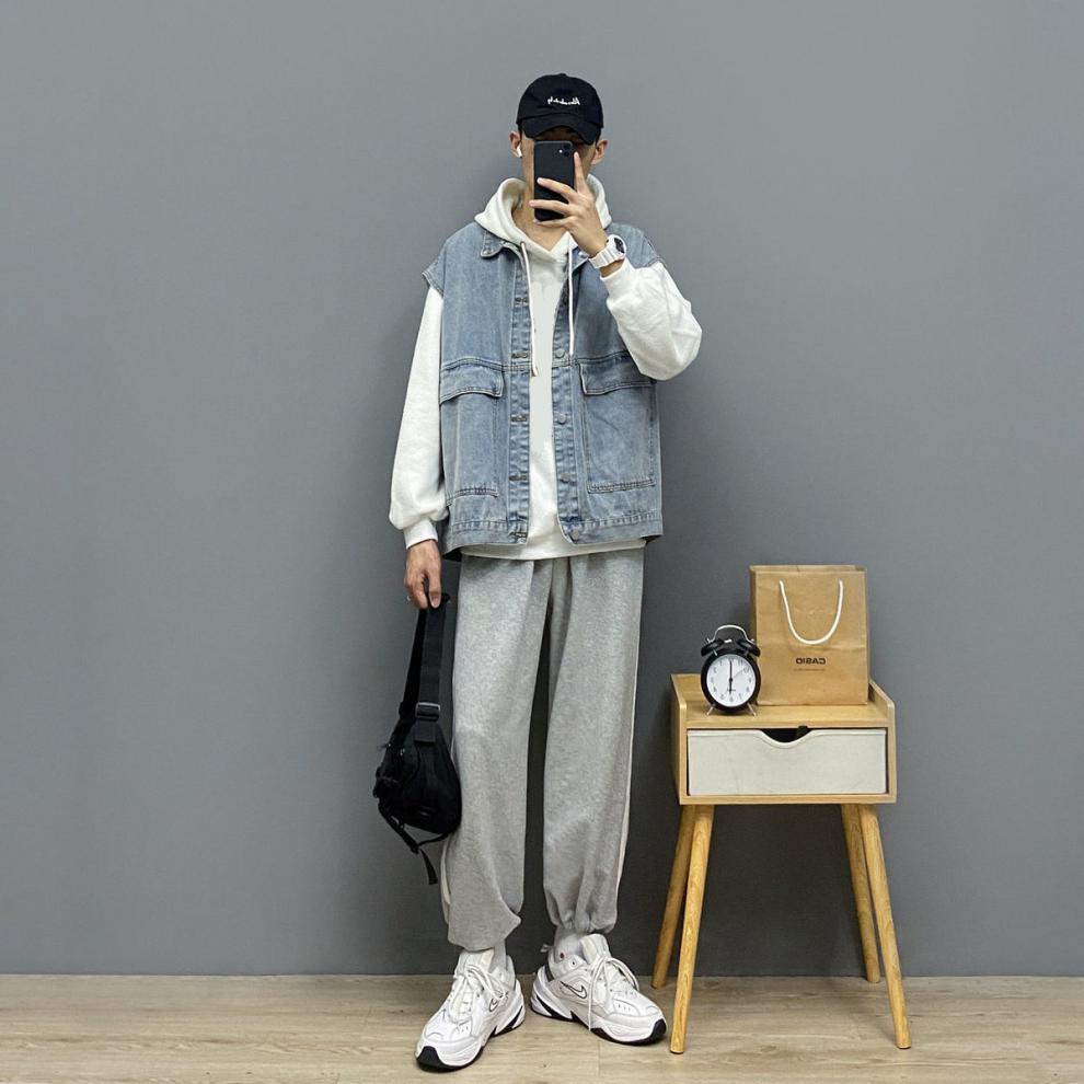 支持国货现货春秋季男士运动休闲套装韩版学生帅气时尚潮流搭配一套