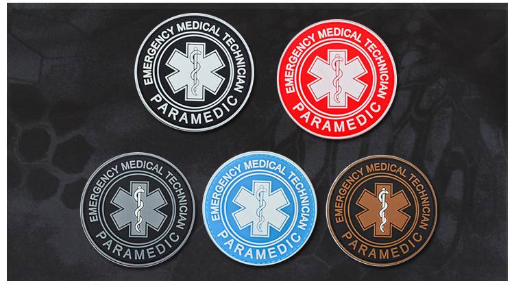 魔术贴章pvc魔术贴图案臂章标志刺绣红十字救援徽章个性士气章tad背包