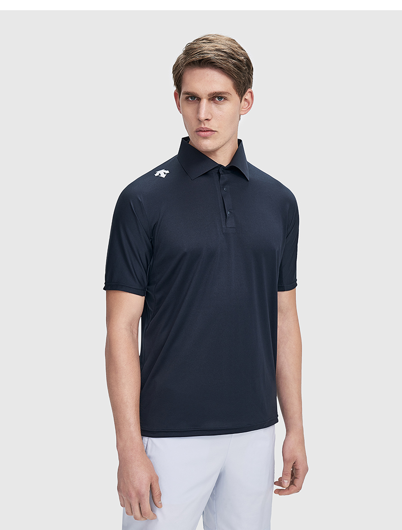 descente迪桑特铁人三项男子铁三运动短袖polo衫d1211nps52深蓝色nvxl