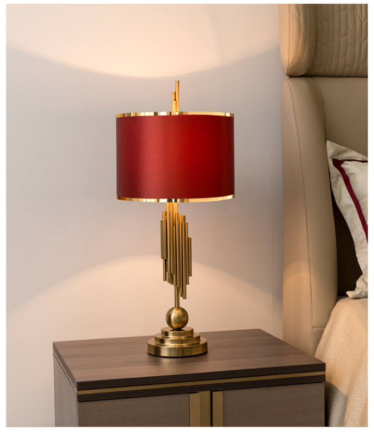 美式台灯床头灯轻奢台灯客厅主卧室床头台灯北欧创意现代美式调光结婚