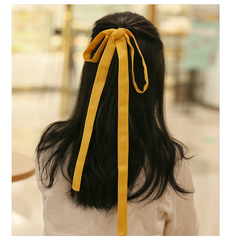 姜黄色 细长巾素色uu0275品牌: 愧魅 商品名称:愧魅 辫子发带加长文艺