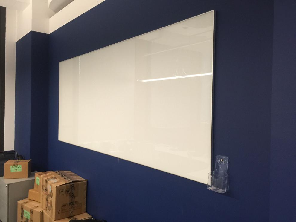 超白纯白磁性玻璃白板黑板写字板投影挂式3c钢化家用教学会议定制