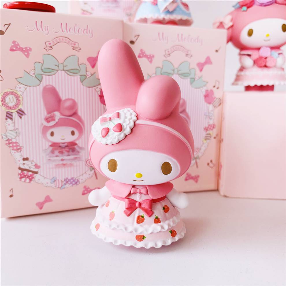 名创优品盲盒 美乐蒂茶话会盲盒摆件少女手办隐藏 双手摸脸,拆开卖