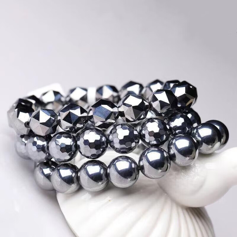 【好物推荐】融冰天然太赫兹手串太赫兹圆珠手链 切面手串 散珠半成品