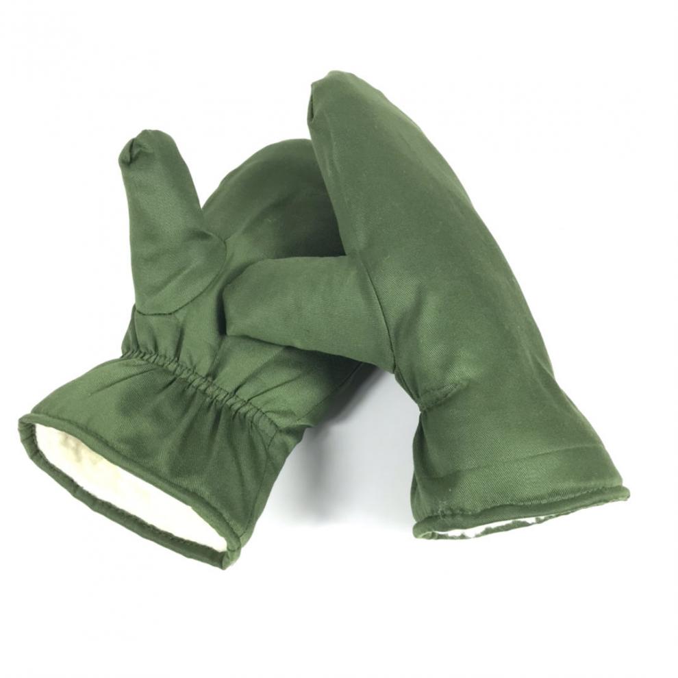 手闷子男军绿色棉手闷子手套连指男士棉手套冬季加厚保暖老式手套二指