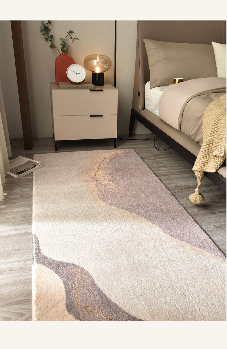 2022新款主卧床下地毯地毯卧室床边毯长条房间床下少女北欧轻奢家用铺