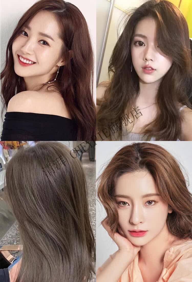 巴黎欧莱雅自己在家染发剂膏天然无刺激孕妇2021流行色显白奶茶灰粽有