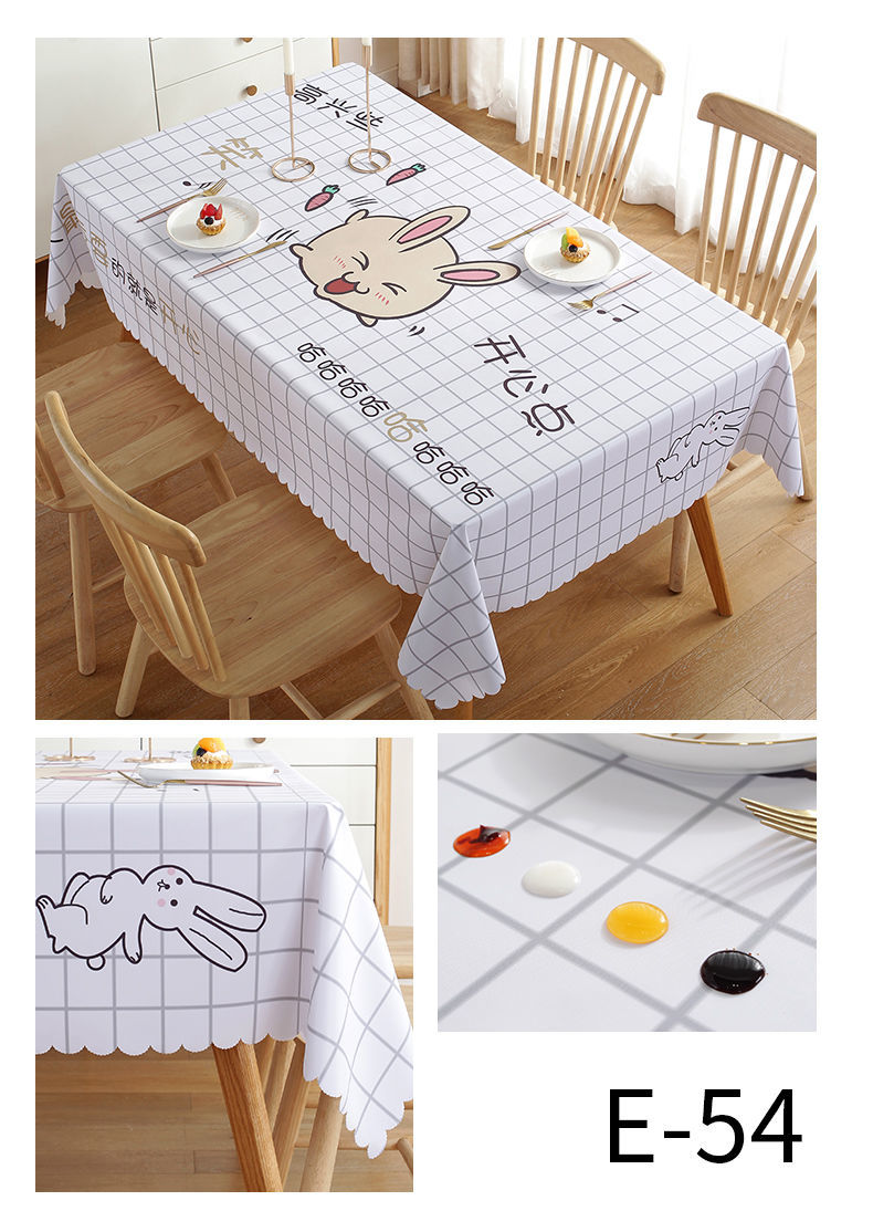 einuo卡通桌布防水防油防尘免洗餐桌布可爱学生书桌课桌垫pvc英格兰