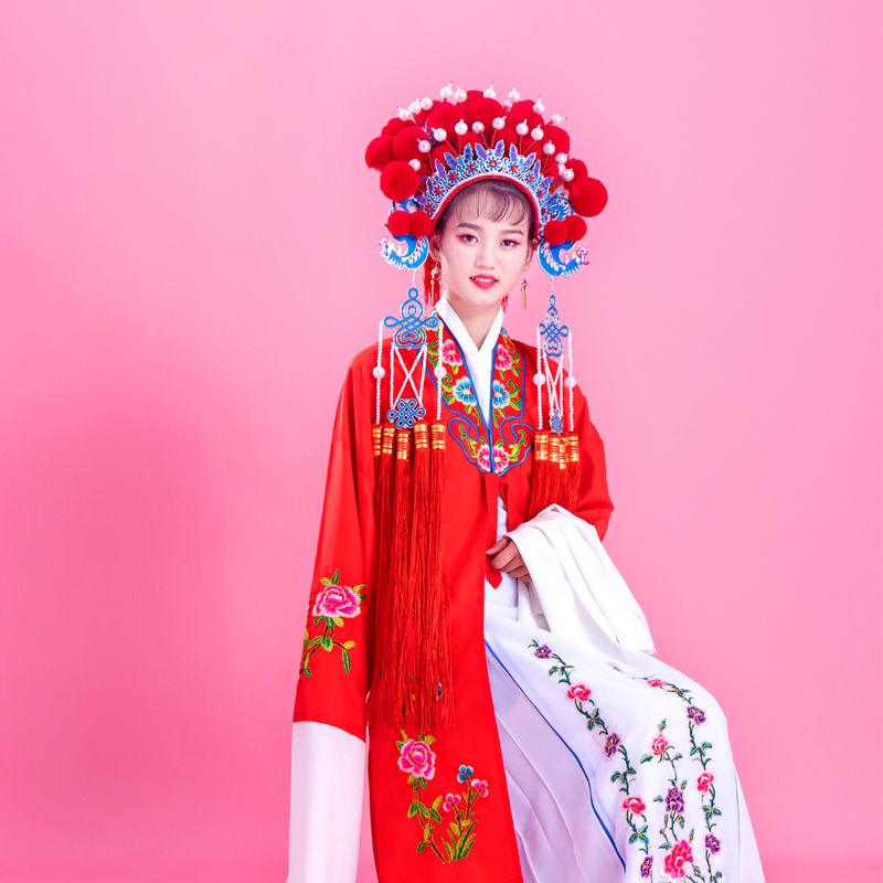 花旦戏服戏剧服装京剧戏曲练功服水袖越剧黄梅戏小姐戏服装女新款ys