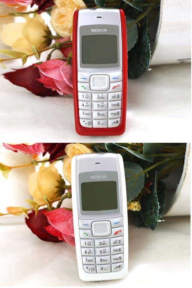 诺基亚1110直板无摄像头学生备用经典按键黑白屏二手手机1112蓝色白屏