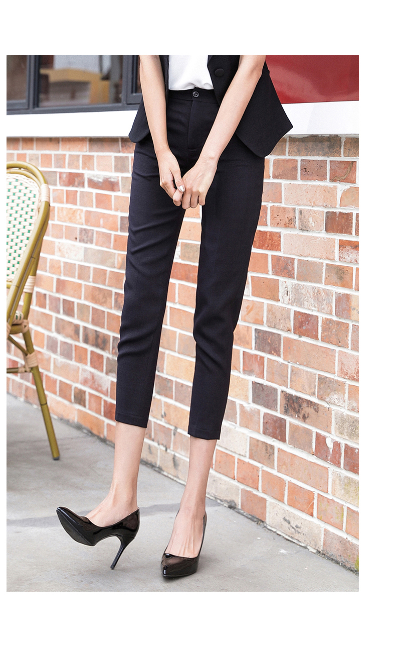 西装裤女职业上班高档小脚女士西装裤九分裤子女显瘦腿新款西裤裤夏天