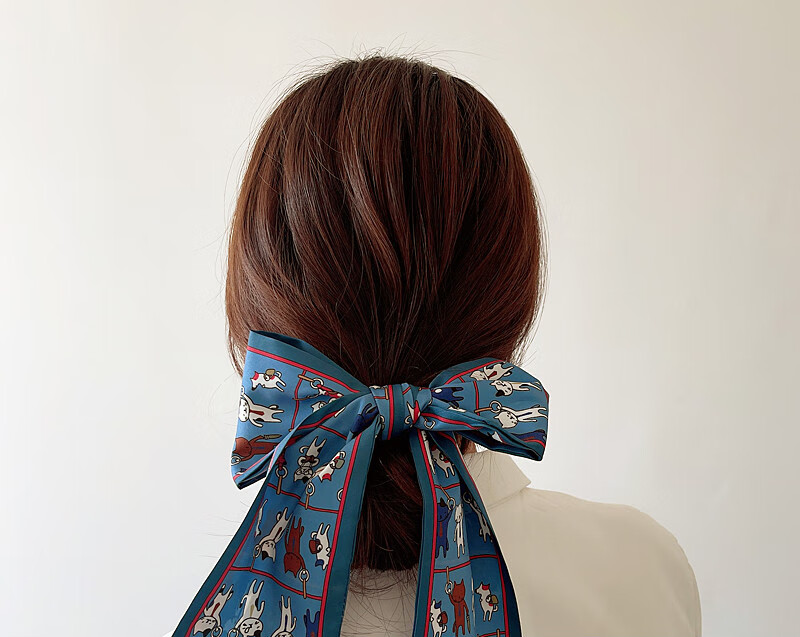 果怡夏日小清新水果丝巾发带复古头巾飘带简约扎头发饰品发绳头绳装饰