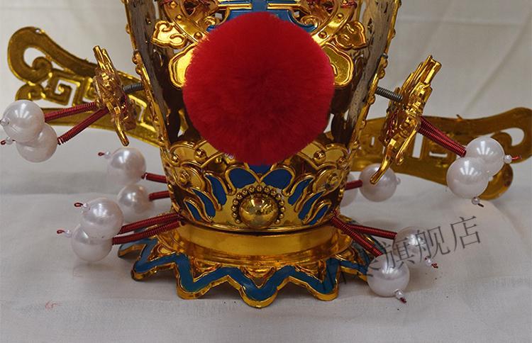 戏剧紫金冠齐天大圣孙悟空头冠贾宝玉头饰翎座翎毛美猴王头饰金冠5层