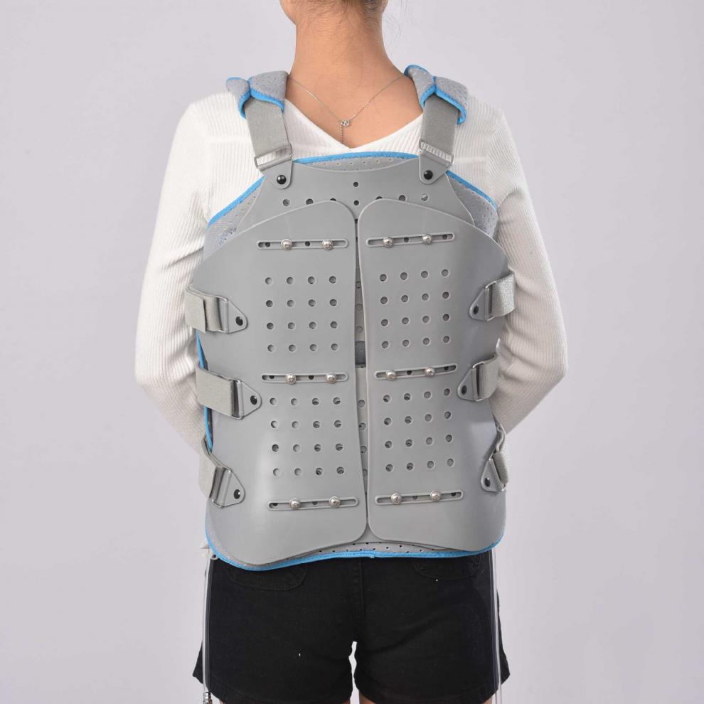 康兴达胸腰椎固定支具新款灰色脊椎腰椎术后支架腰部康复护具加高款单