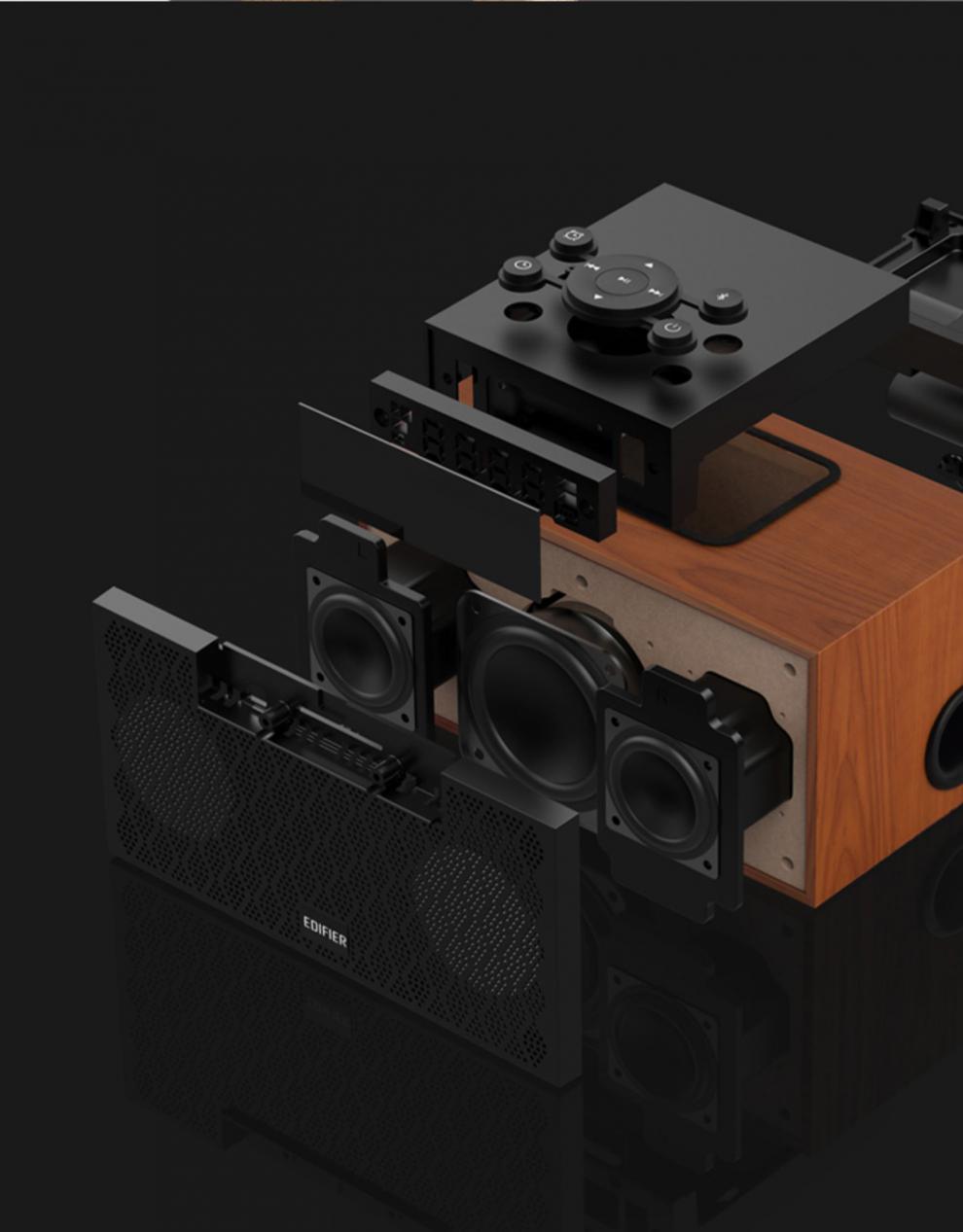 准新未开封漫步者m260无线蓝牙音箱智能闹钟家用木质小型高音质重低音