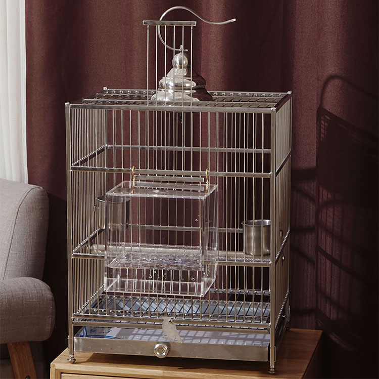 不二臣nimiwei八哥鸟笼笼大号304不锈钢玄凤笼子豪华大型洗澡鹦鹉笼