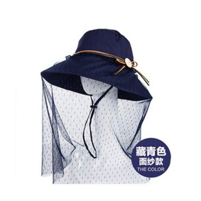 帽子户外面纱帽男女防紫外线脸纱帽钓鱼防晒帽防蚊网纱帽遮脸防蜂网帽
